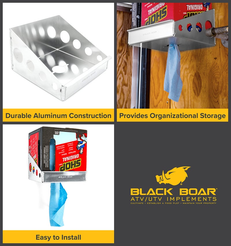 Black Boar Aluminum Holder for Enclosed Trailer/Garage | Securely Holds (1) rag Box | Durable Construction | Easy to Install (66103) - Image 2